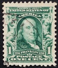 U.S. Used #300 1c Franklin