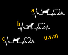 Adesivo Labrador Carlino Bulldog e molto altro cane battito cardiaco auto sticker heart beat JDM