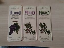 Etichette Rau Mirto E Filuferru, Adesive, Anni '90, Nuove