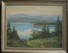 Dipinto a Olio Alpi Città Am