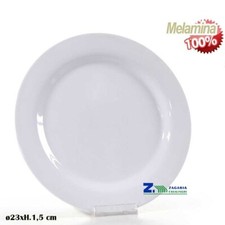 PIATTO PIANO TONDO IN MELAMINA BIANCO D.23 CM TAVOLA CUCINA ART.12334