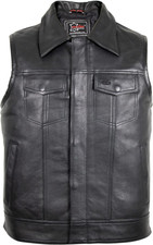 Gilet Da Moto in Pelle Con