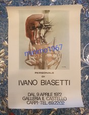 Ivano Biasetti Mostra Carpi 1972 Poster Manifesto Originale D'epoca