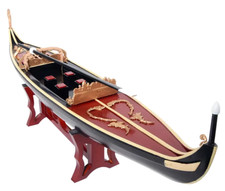 Gondola veneziana Venezia italiana traghetto legno lavoro barca modello 23" completamente assemblata