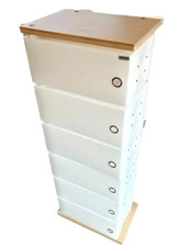 EMPORIUM - SCARPIERA O CONTENITORE MOD.FLUIDA - 6 CASSETTI GIREVOLI - BIANCO