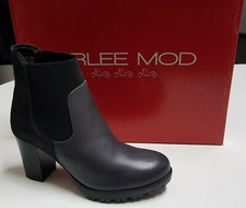 ARLEE MOD Stivaletto alla moda con elastico. Pelle Grigio/Nera Tacco 75 n° 39