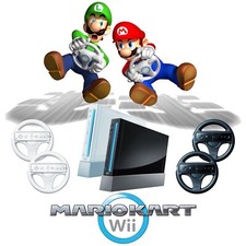 Console Nintendo Wii (nero/bianco) Mario Kart + telecomando ORIGINALE
