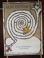 PIERRE ALECHINSKY - MANIFESTO FIRMATO GALLERIA DEL MILIONE 1973 - RARO!! 