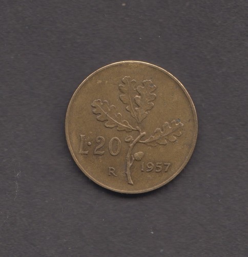 Italy 1957 lire woman - 20, lire.