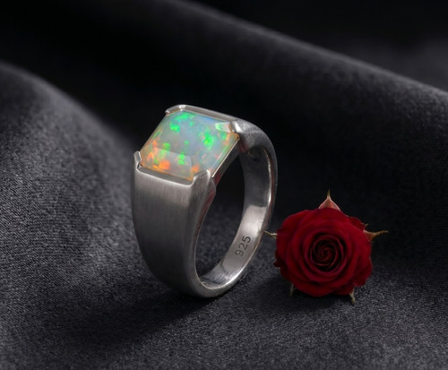 Anello uomo sigillo - , opale