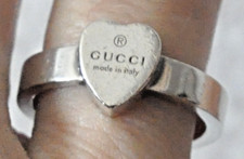 ANELLO CON CUORE GUCCI IN ARGENTO 925  - USATO SENZA SCATOLA