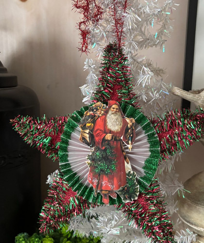Vintage santa rosetta - santa,