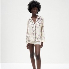 Camicia Zara stampata ecrù