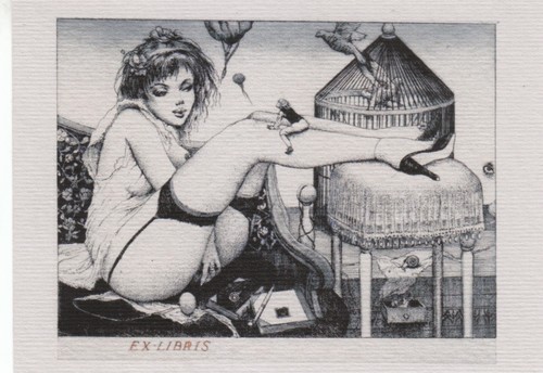 Libris bookplate erotico n - bookplate,