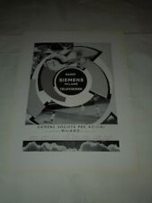 RADIO SIEMENS MILANO TELEVISIONE - VECCHIA PUBBLICITA' CARTACEA DEGLI ANNI  '50 