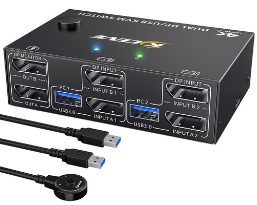 Kceve dual usb kvm - dp/usb, 2