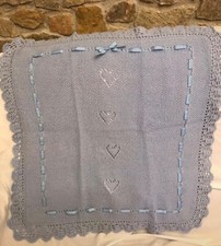 Coperta e lenzuola per culla, colore Azzurro/bianco