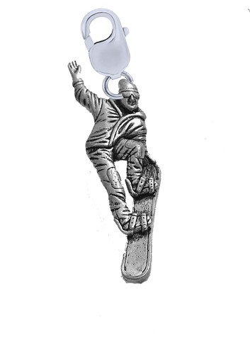 Ciondolo peltro snowboarder - ciondolo,