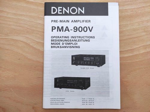 Denon pma 900v user manual - denon, pma-900v