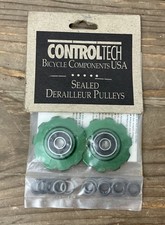 Pulegge deragliatore vintage NOS Control Tech sigillate - verde anodizzato