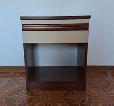 Comodino Cassettiera Comò da Letto in Legno Bianco Marrone