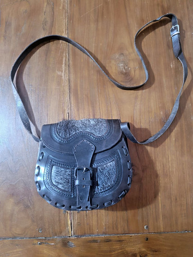 Borsetta cuoio con inserti - in,
