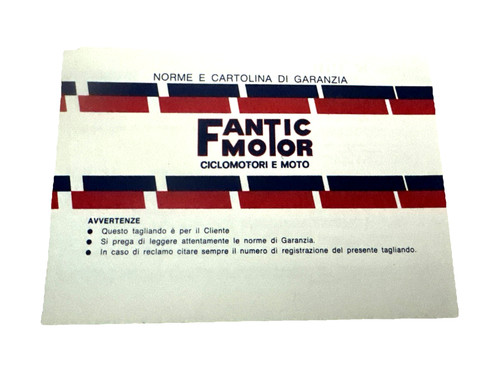Libretto garanzia moto - libretto, di