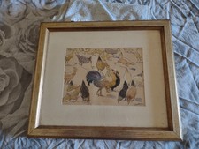 Dipinto firmato da Carlo Bergoglio detto Carlin: caricatura di pollaio