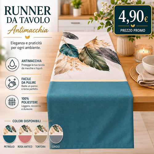 Runner tavolo cucina 45x140 - runner,