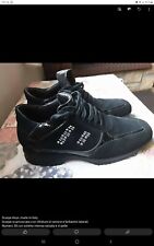 KEYS donna camoscio nero e inserti in pelle nera.con strass lateraliStringate 