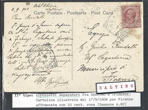 1908 10c con annullo su - 1908,
