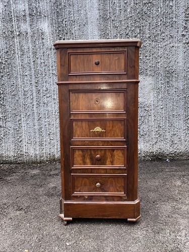 Comodino noce lastronato piano - noce,