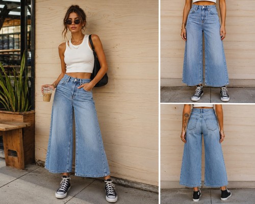 Jeans culotte zara donna - culotte,