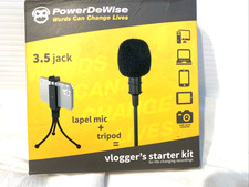 NUOVO 3.5 Jack Microfono Revers Treppiede PowerDeWise Vlogger’s Starter Kit PODCAST