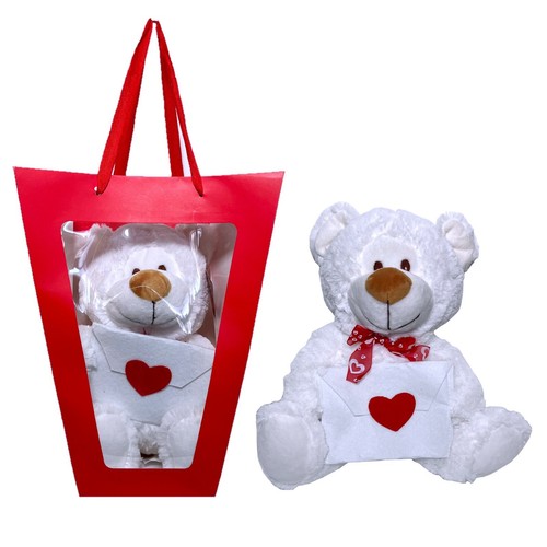 Orso peluche bianco - peluche, con
