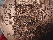 Médaille Léonard de Vinci en Bronze de 1968 de Raymond JOLY, L'homme de Vitruve