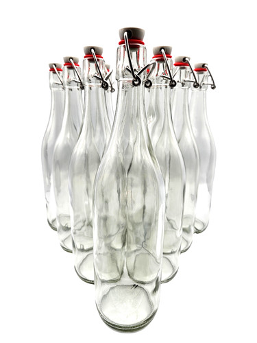 Bottiglie vetro con - con, tappi