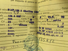 Libretto Circolazione  Anno 1975 Fiat Berlina 126 A USO COLLEZIONISTICO