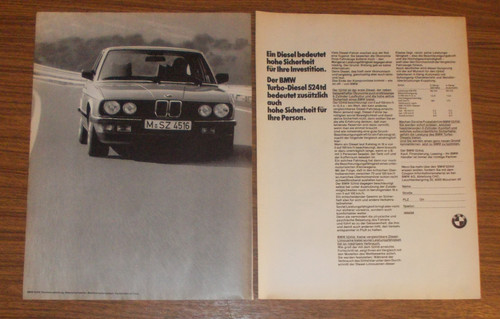 Rara pubblicità bmw 524td - rara,