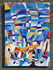 Fausto Ghiglia (Pinerolo 1959) Momento simbiotico con la tela,astratto informale