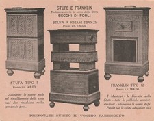 STUFE E FRANKLIN - Becchi Forlì STIR Napoli 1900 Cartolina Pubblicitaria Doppia