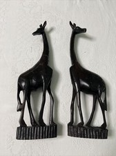 Set 2 Giraffe Scultura Legno