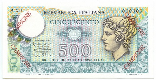 500 lire campione biglietto - biglietto, di