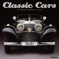 Calendario da parete Classic Cars 2026 12" x 12" (spedizione gratuita)