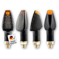 Binego® 4x Frecce LED Moto Omologate E Vetro Fumè Luci Lampeggianti Universali