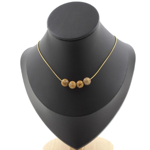 Collana perle diaspro - collana, 4