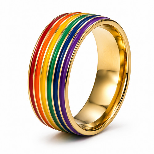 Anello oro argento arcobaleno