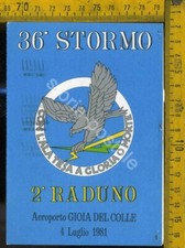 Cartolina Militare Aviazione Aeronautica Gioia del Colle 36 Stormo con Programma