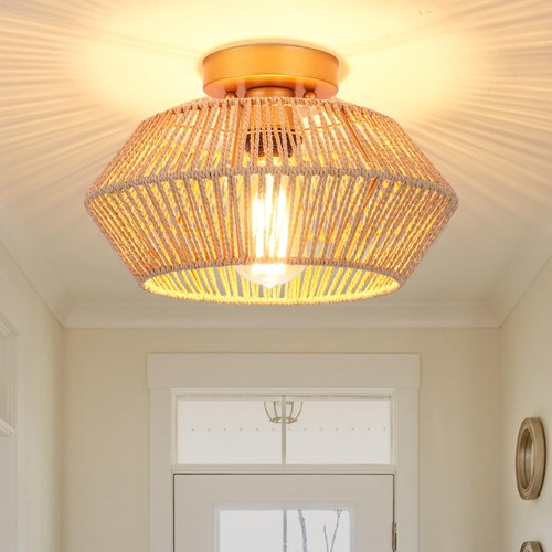 Plafoniera rattan boho - plafoniera, in
