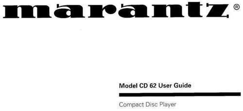 Marantz cd62 lettore - marantz,